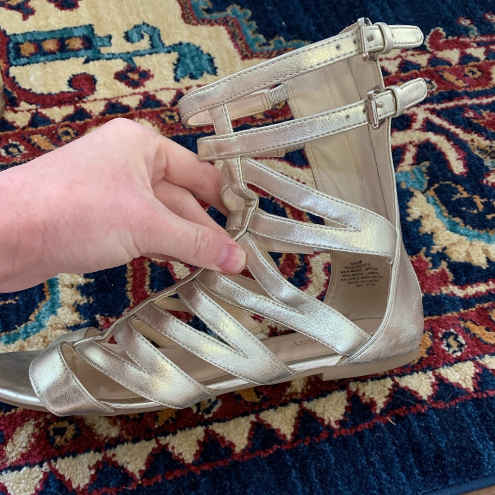 Gold gladiator sandals
